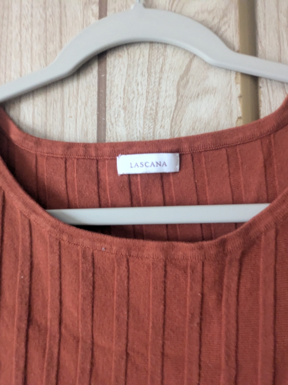 Lascana Rust Ribbed Short Sleeve Knit Top - Picture 3 of 3